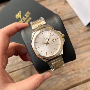 ساعت مردانه ویولت B0623G-818 نقره طلایی صفحه سفید
