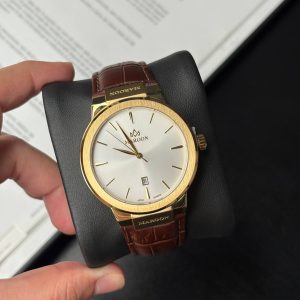 ساعت مردانه مارون 77413G-212چرم قهوه طلاصفحه سفید