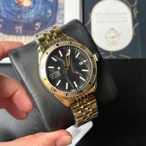ساعت مردانه کرست (CREST) مدل6229-4 طلاصفحه مشکی