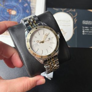 ساعت مردانه کرست(CREST)مدل6229-6 نقره طلاصفحه مشکی