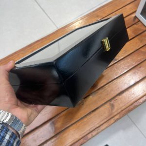 جعبه 12 خونه چوبی بالشتک لوکس  مشکی داخل مشکی